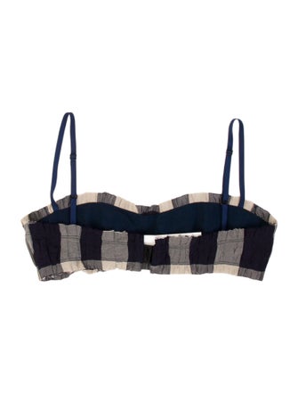 Khaite Striped Strapless Crop Top