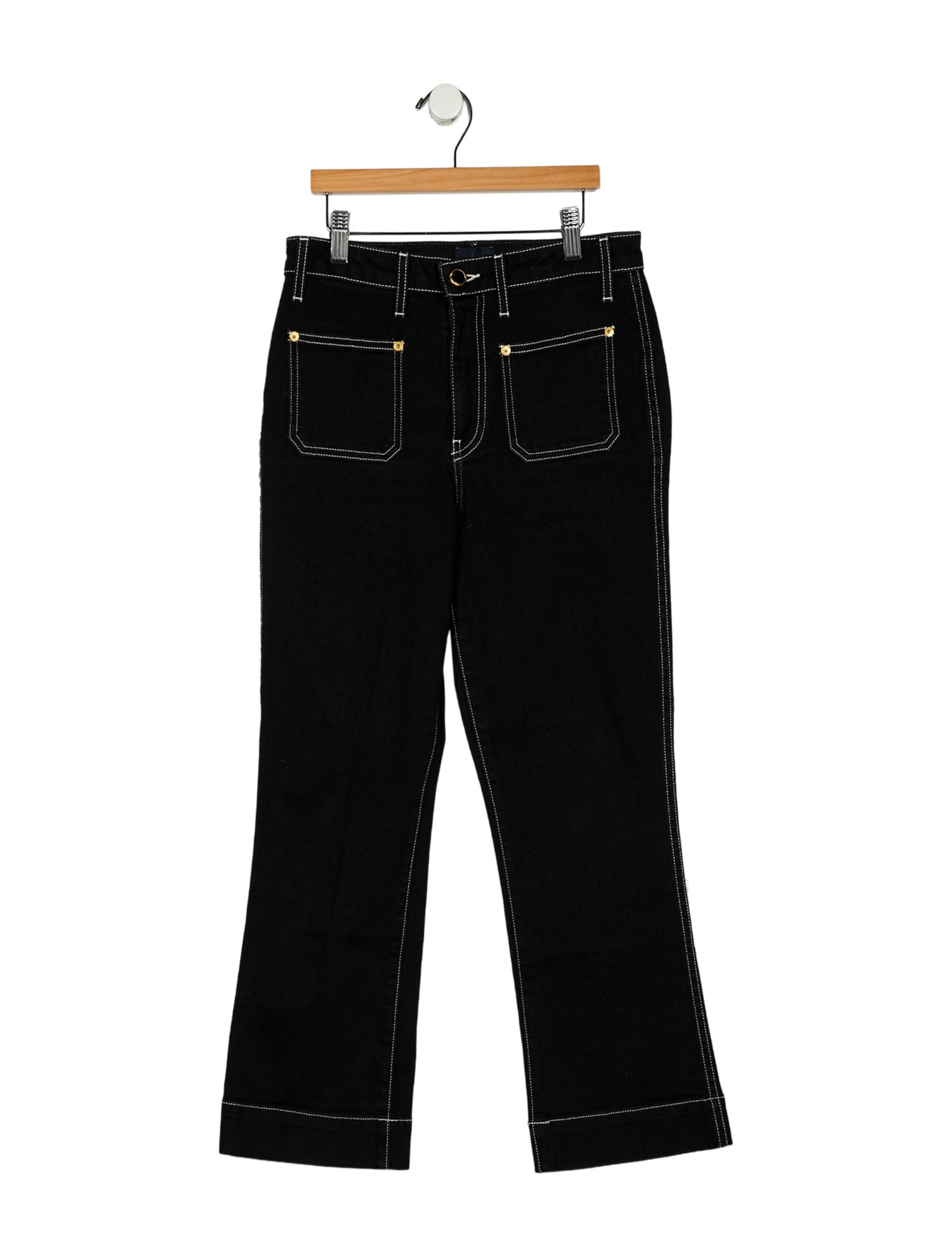 Khaite Mid-Rise Straight Leg Jeans