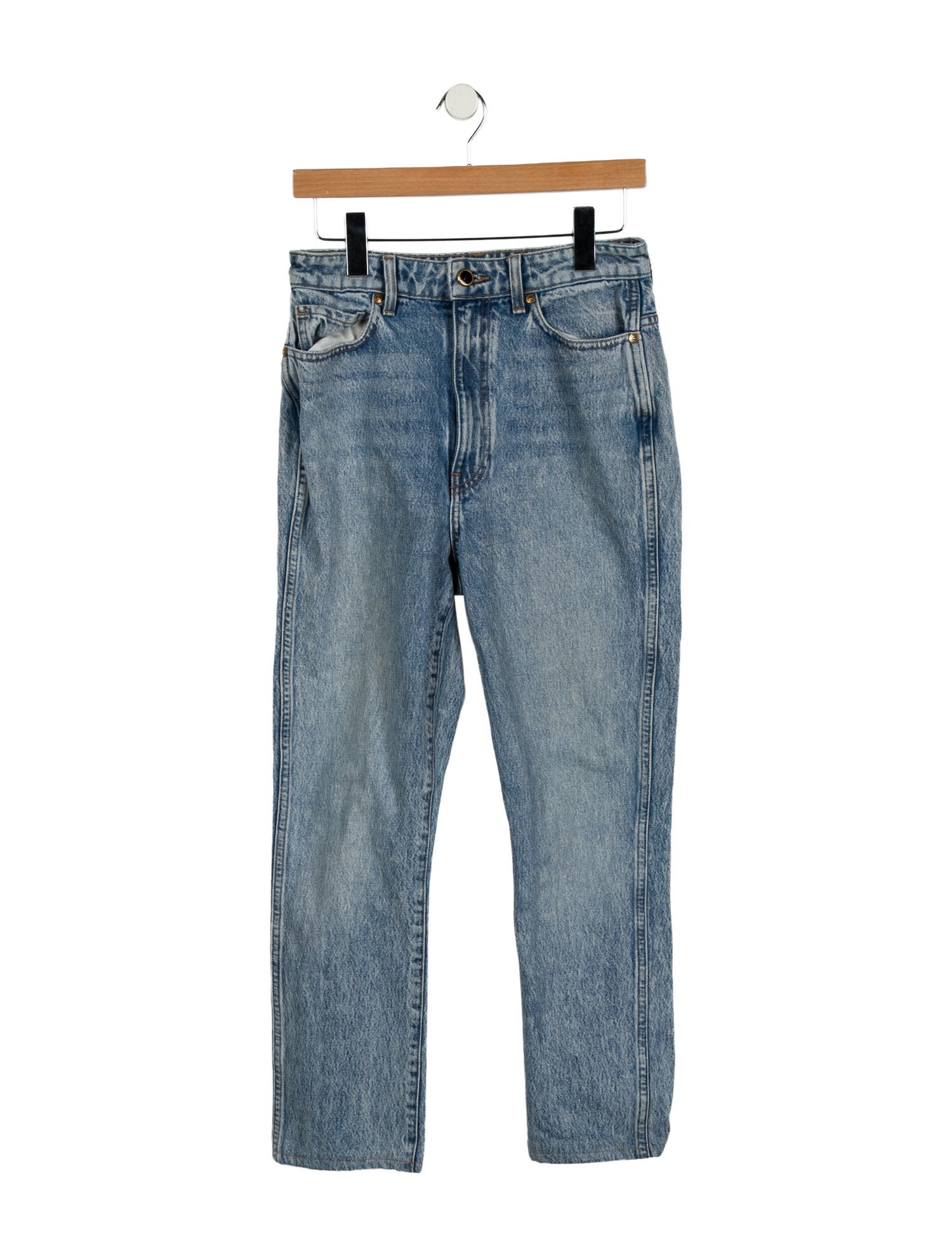 Khaite High-Rise Straight Leg Jeans