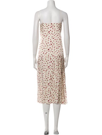 Khaite Polka Dot Print Midi Length Dress