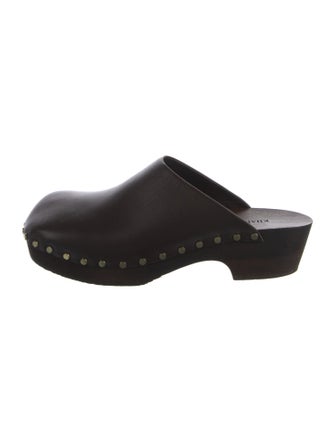Khaite Leather Studded Accents Mules