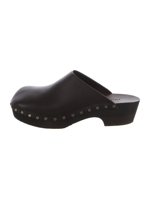 Khaite Leather Studded Accents Mules