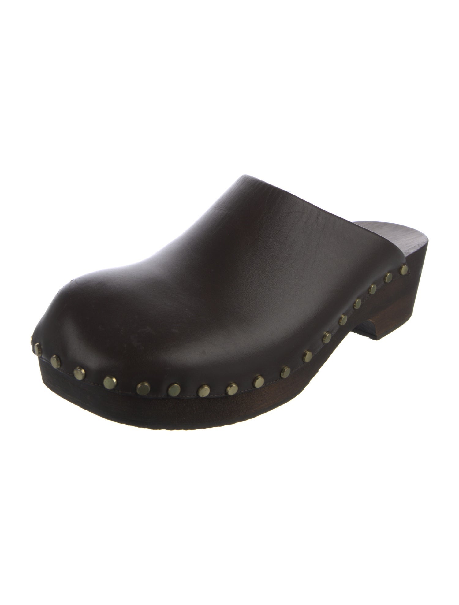 Khaite Leather Studded Accents Mules
