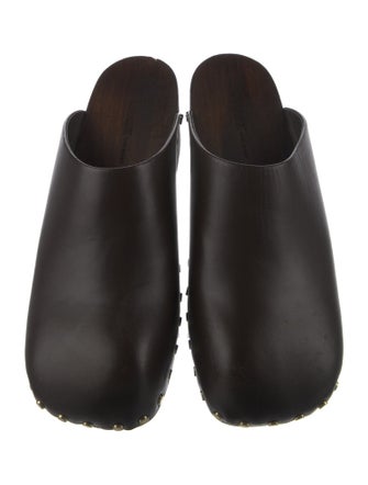 Khaite Leather Studded Accents Mules