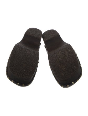 Khaite Leather Studded Accents Mules