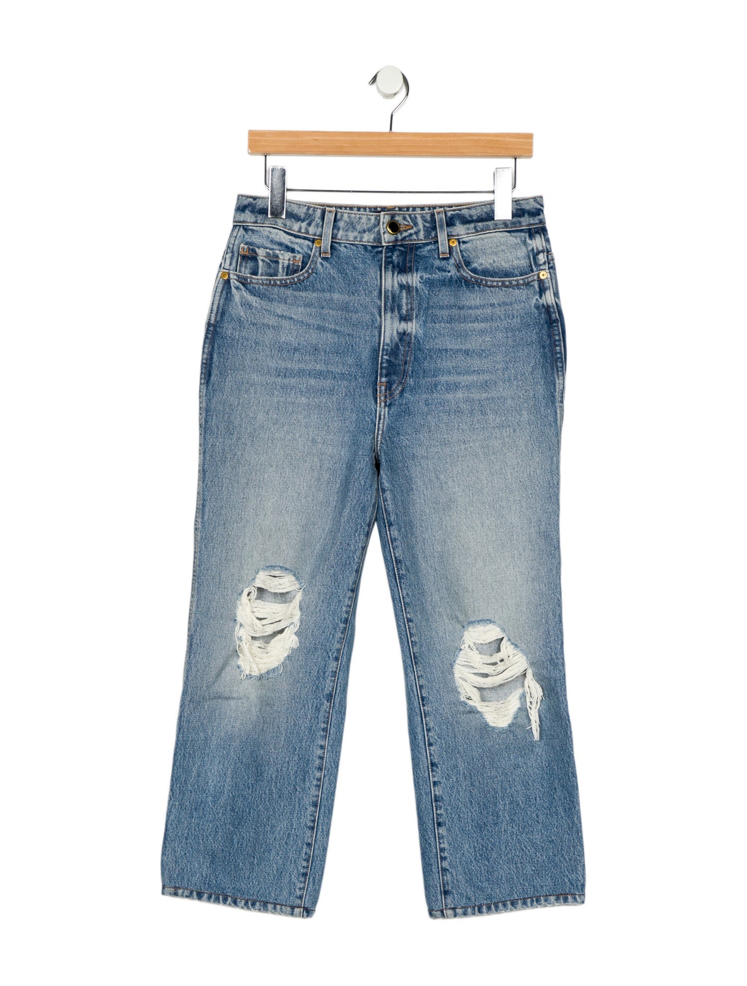 Khaite High-Rise Straight Leg Jeans