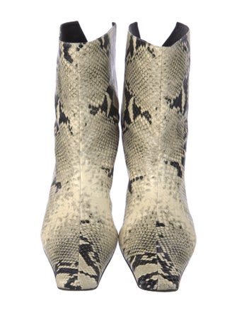 Khaite Leather Animal Print Boots