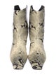 Khaite Leather Animal Print Boots