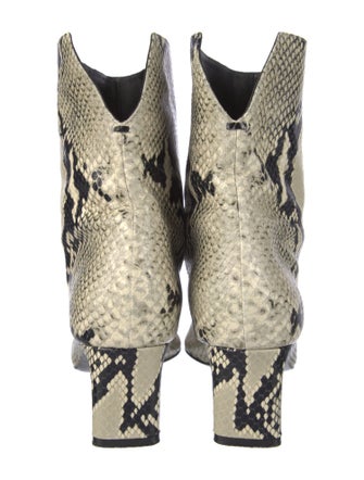 Khaite Leather Animal Print Boots