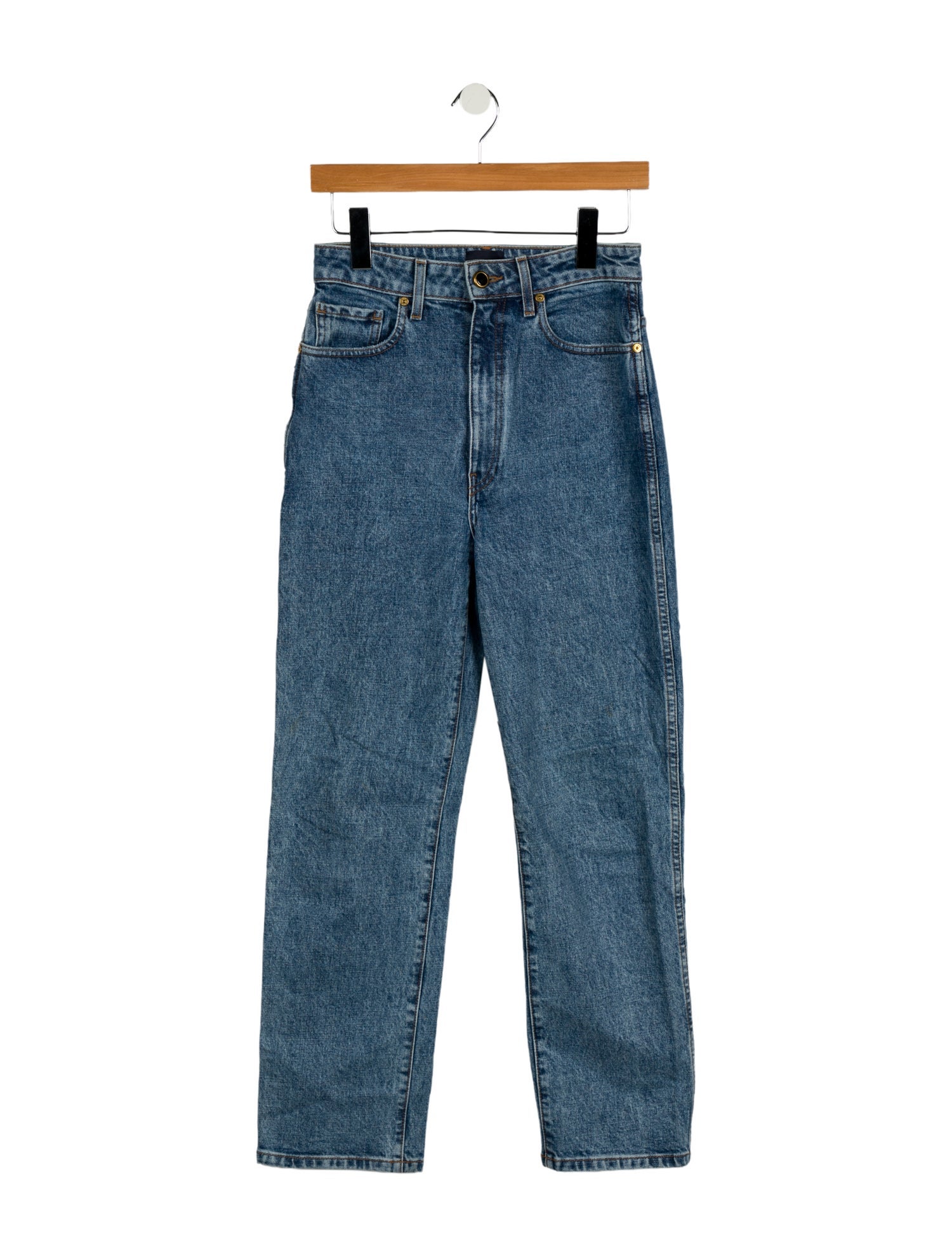 Khaite High-Rise Straight Leg Jeans