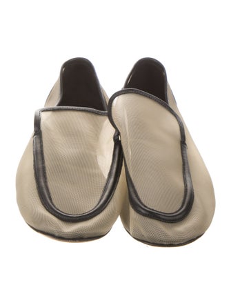 Khaite Mesh Leather Trim Embellishment Ballet Flats