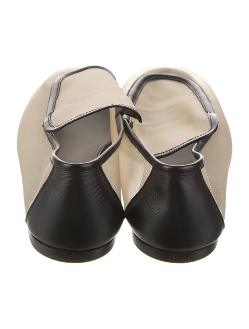 Khaite Mesh Leather Trim Embellishment Ballet Flats