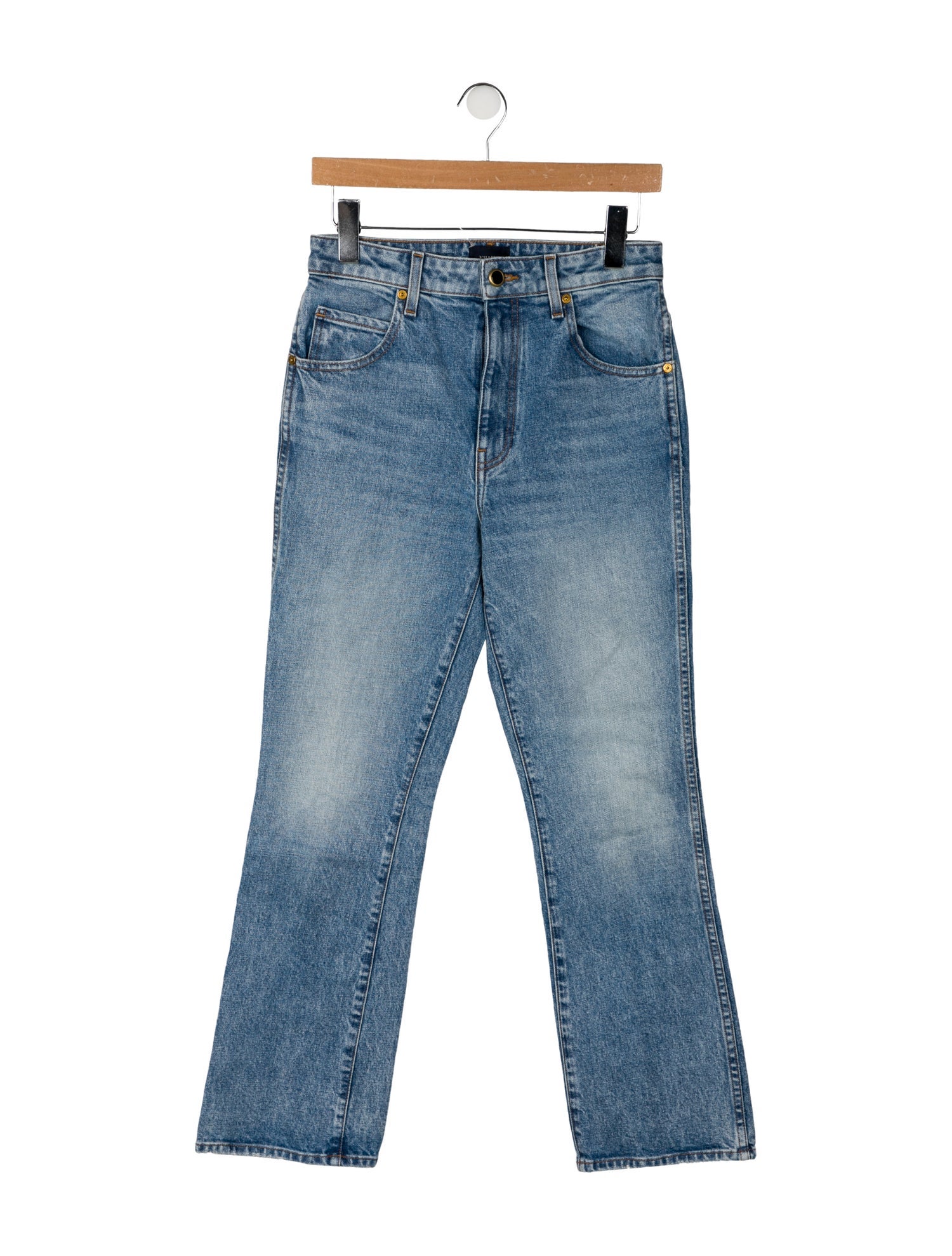 Khaite High-Rise Straight Leg Jeans