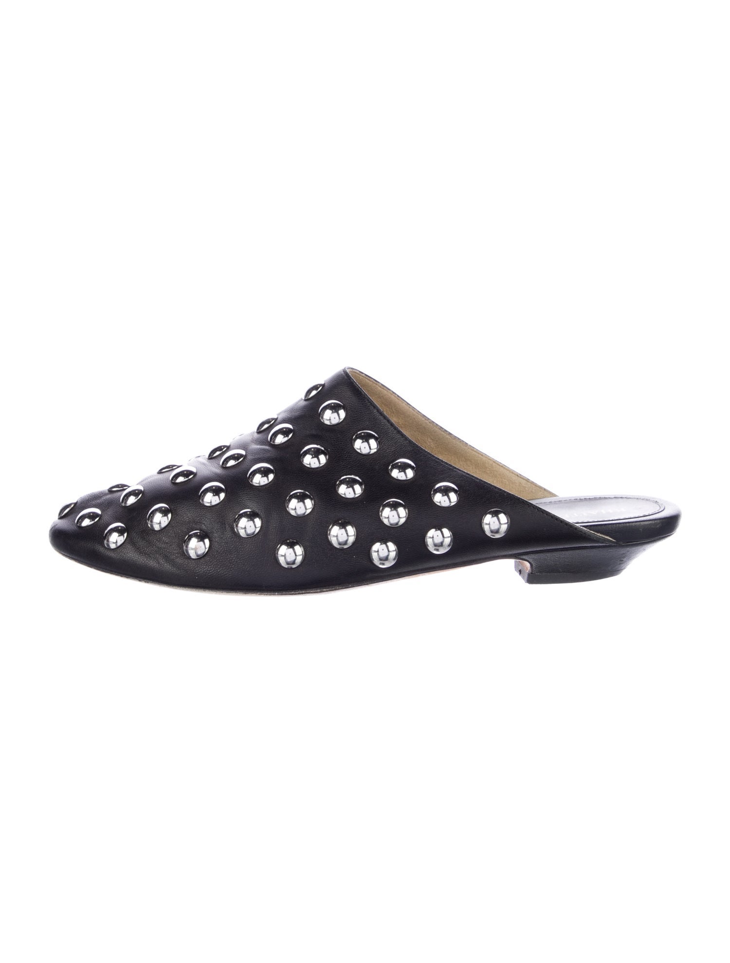Khaite Leather Studded Accents Mules