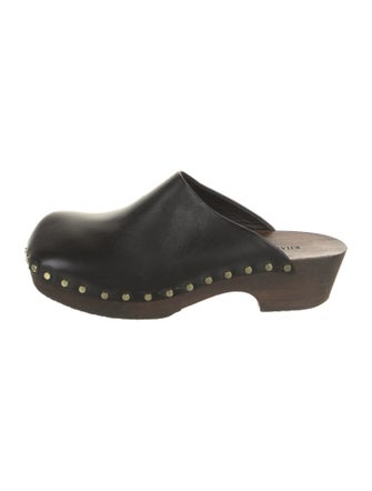 Khaite Leather Studded Accents Mules