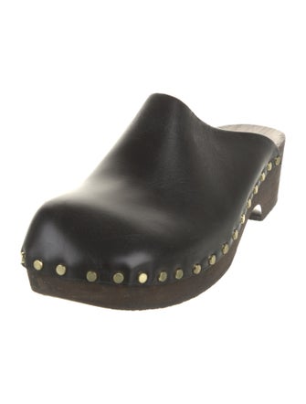 Khaite Leather Studded Accents Mules