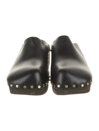 Khaite Leather Studded Accents Mules