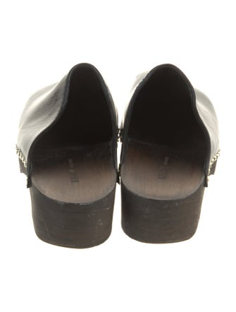 Khaite Leather Studded Accents Mules