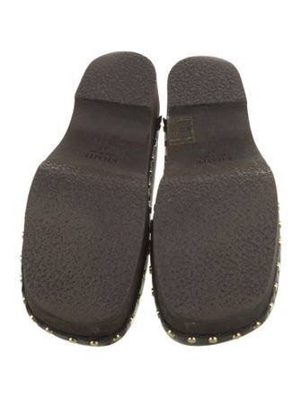 Khaite Leather Studded Accents Mules