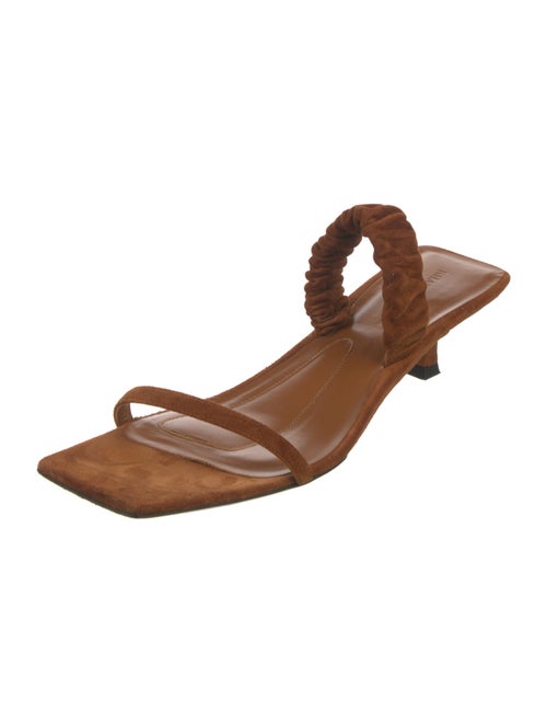 Khaite Suede Pleated Accents Slides