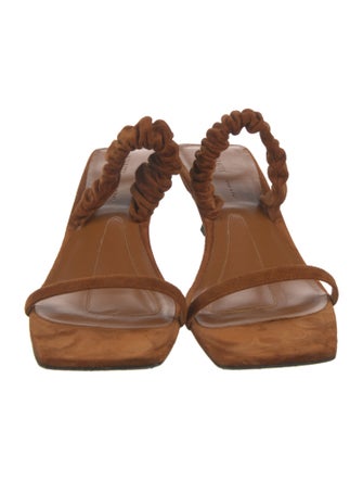 Khaite Suede Pleated Accents Slides