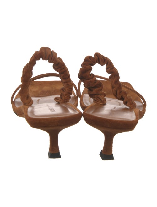 Khaite Suede Pleated Accents Slides