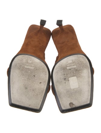 Khaite Suede Pleated Accents Slides