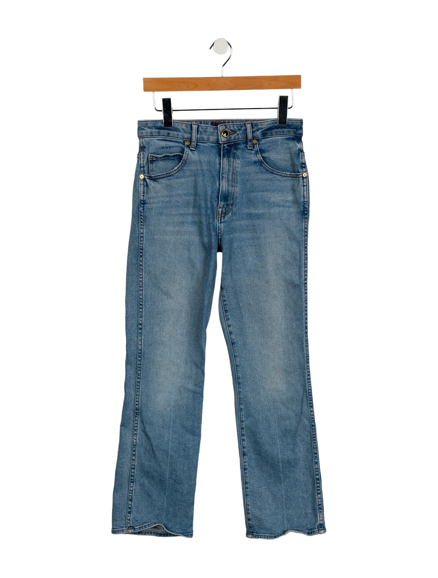 Khaite High-Rise Straight Leg Jeans
