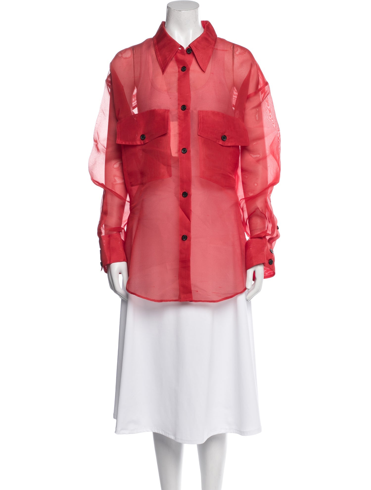 Khaite Silk Long Sleeve Button-Up Top w/ Tags