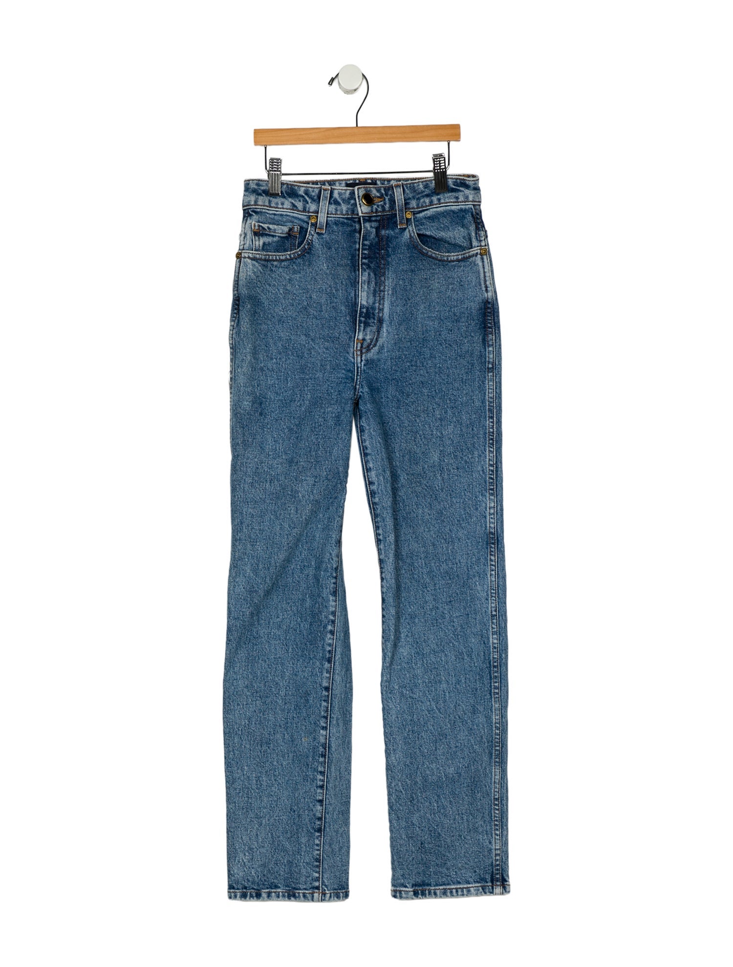 Khaite High-Rise Straight Leg Jeans