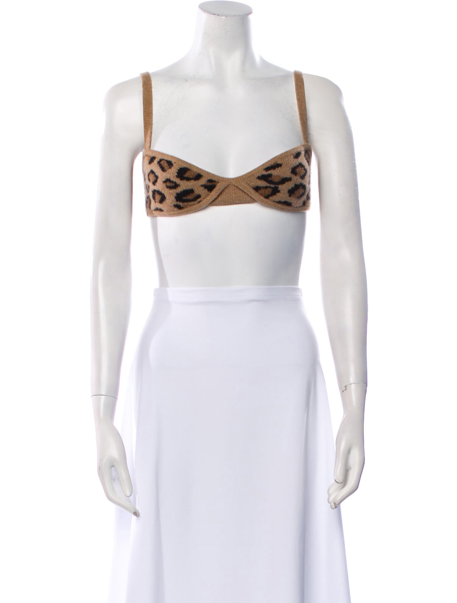 Khaite Cashmere Animal Print Crop Top