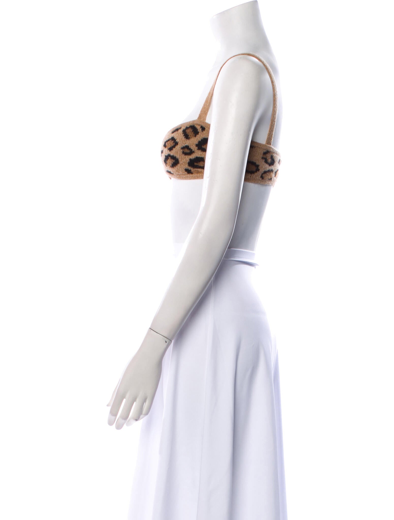 Khaite Cashmere Animal Print Crop Top