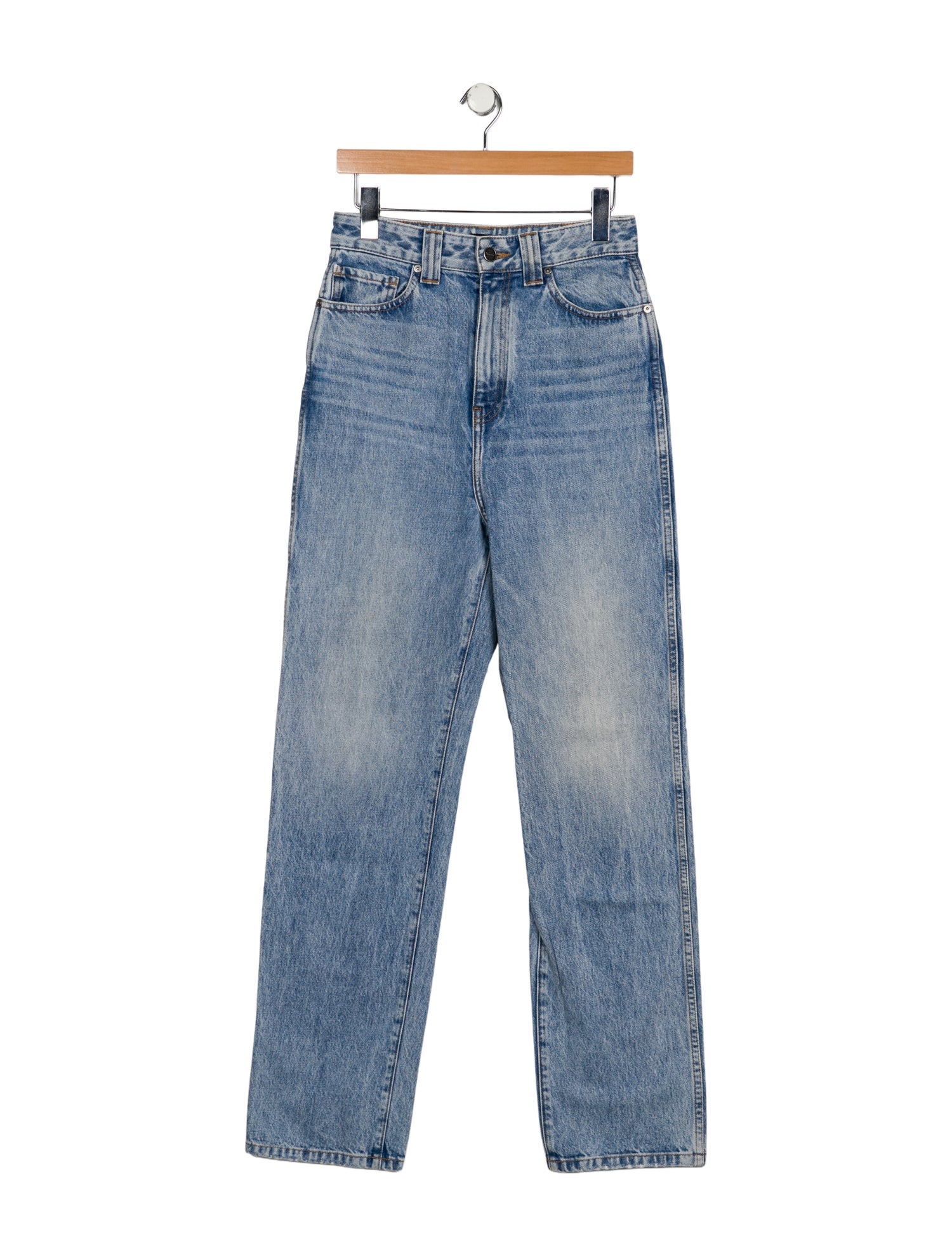 Khaite High-Rise Straight Leg Jeans