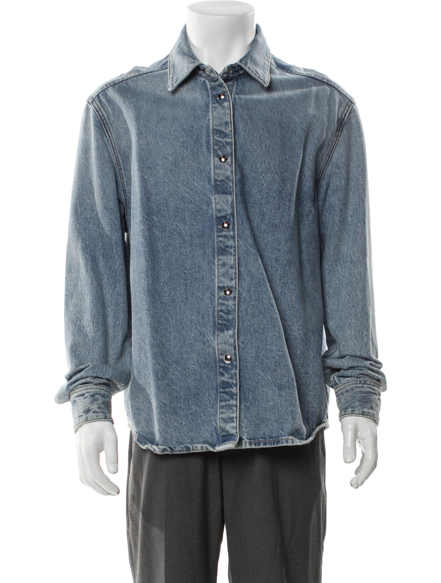Khaite Long Sleeve Denim Shirt