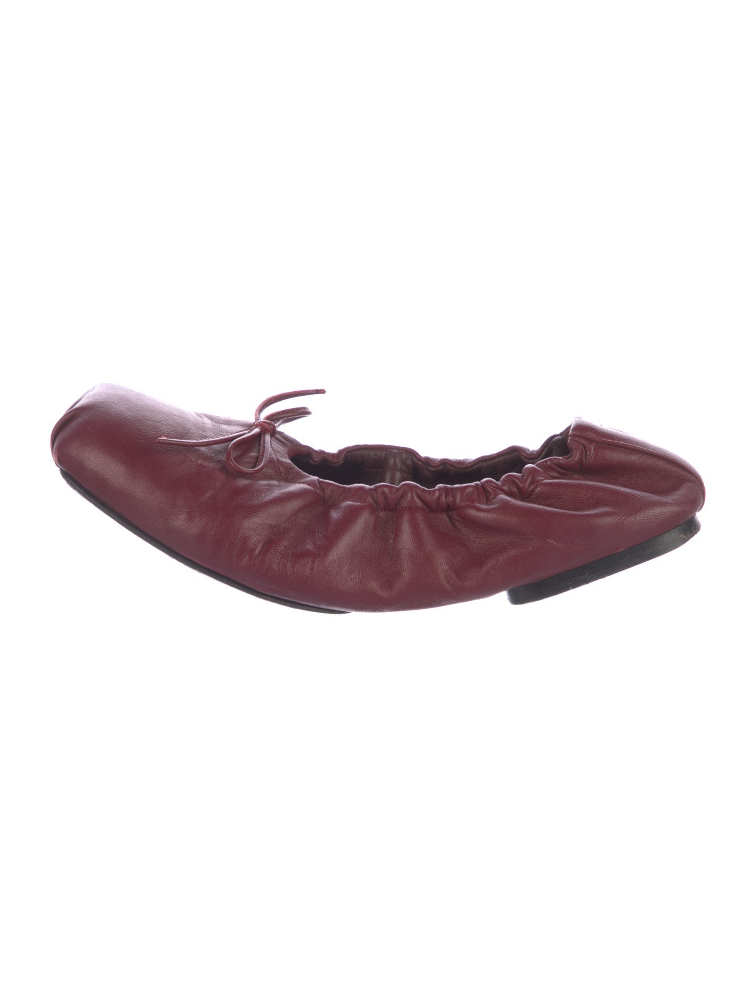 Khaite Leather Bow Accents Ballet Flats