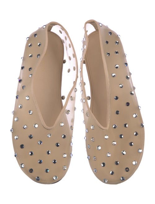 Khaite Mesh Crystal Embellishments Ballet Flats