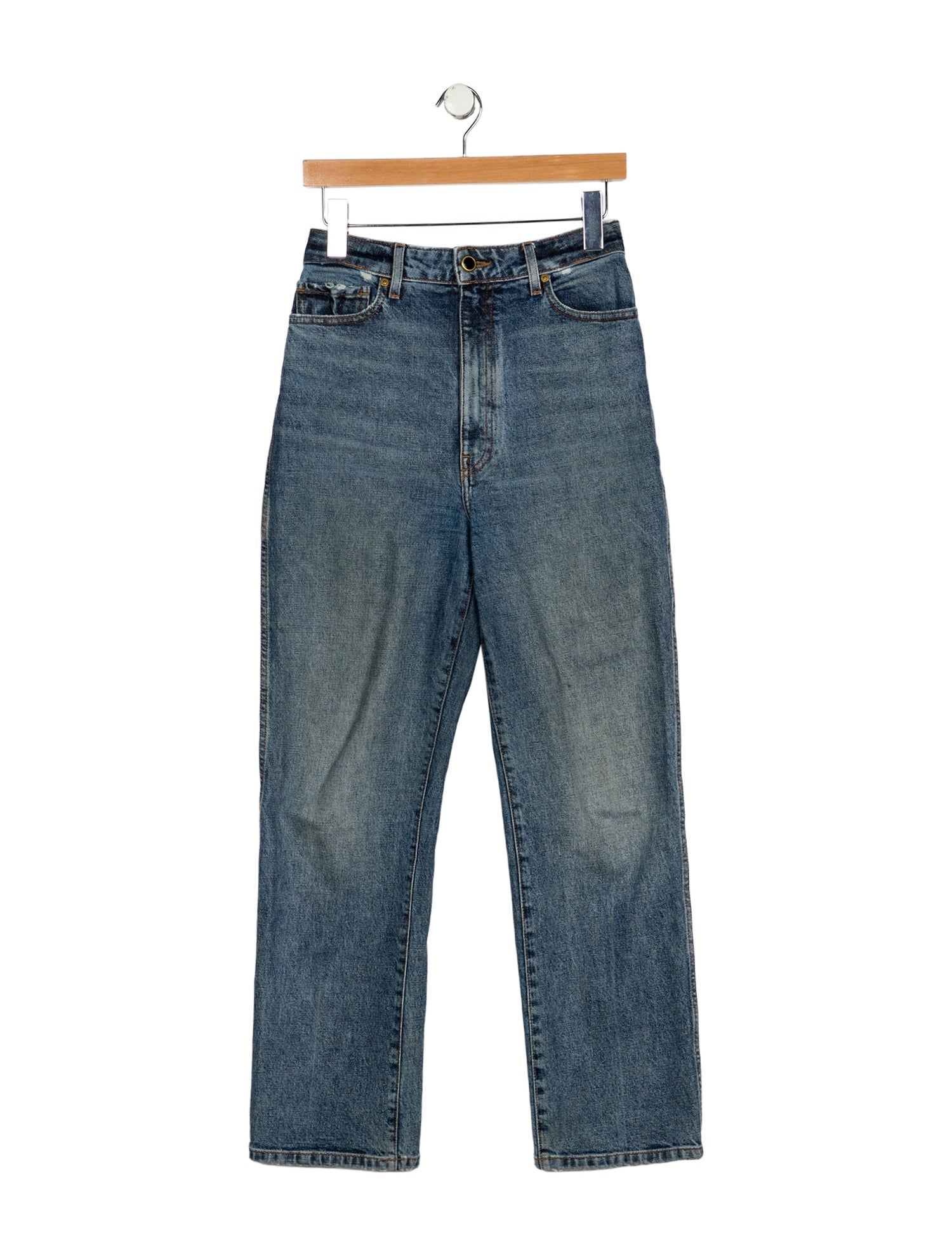 Khaite Mid-Rise Straight Leg Jeans