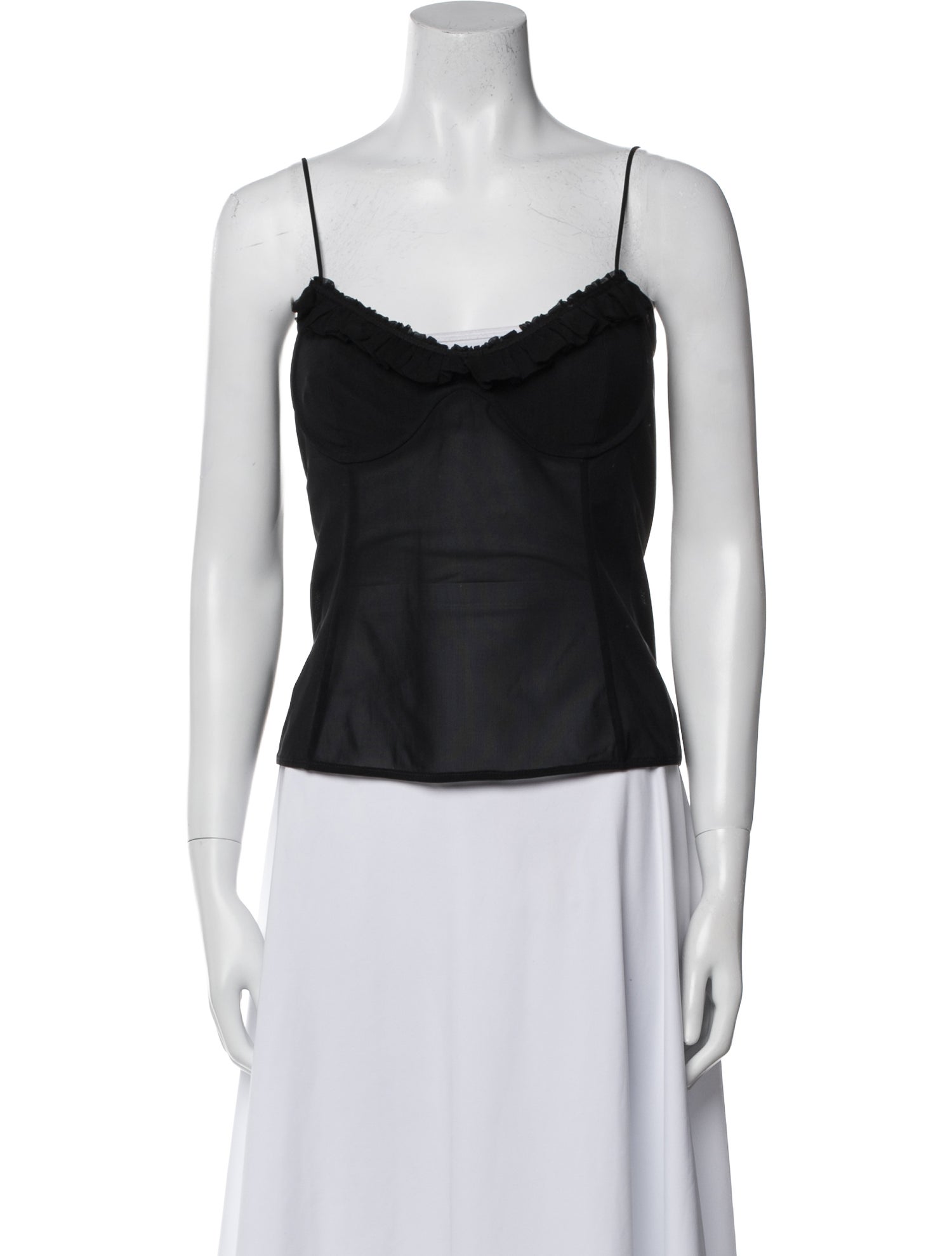 Khaite Nylon Square Neckline Crop Top