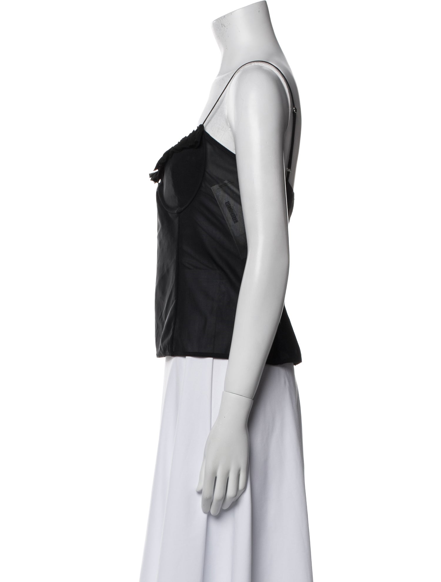 Khaite Nylon Square Neckline Crop Top