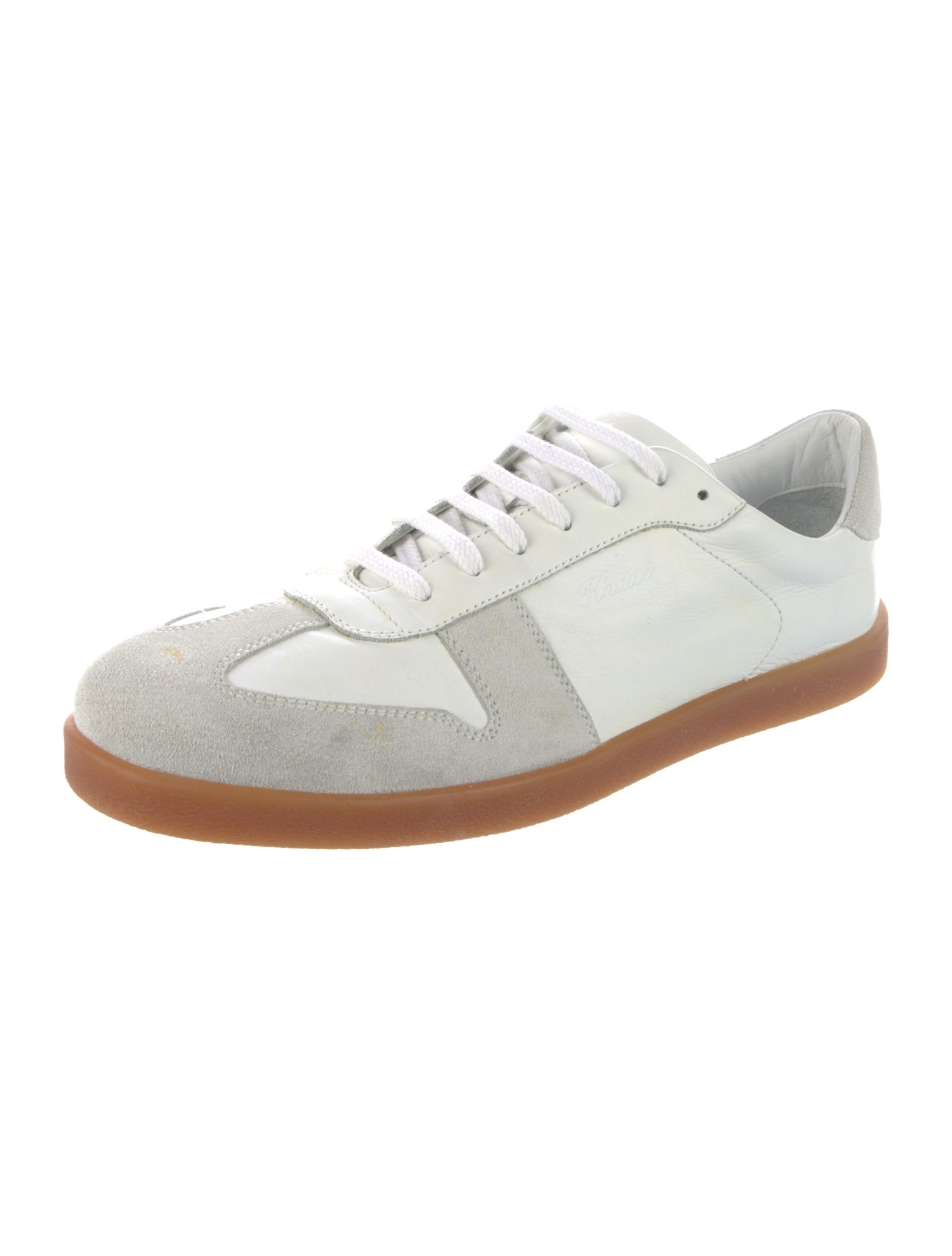 Khaite Leather Colorblock Pattern Sneakers