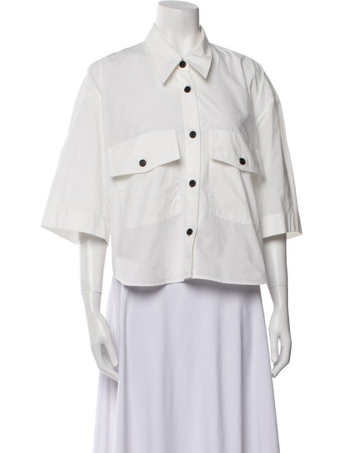 Khaite Three-Quarter Sleeve Button-Up Top
