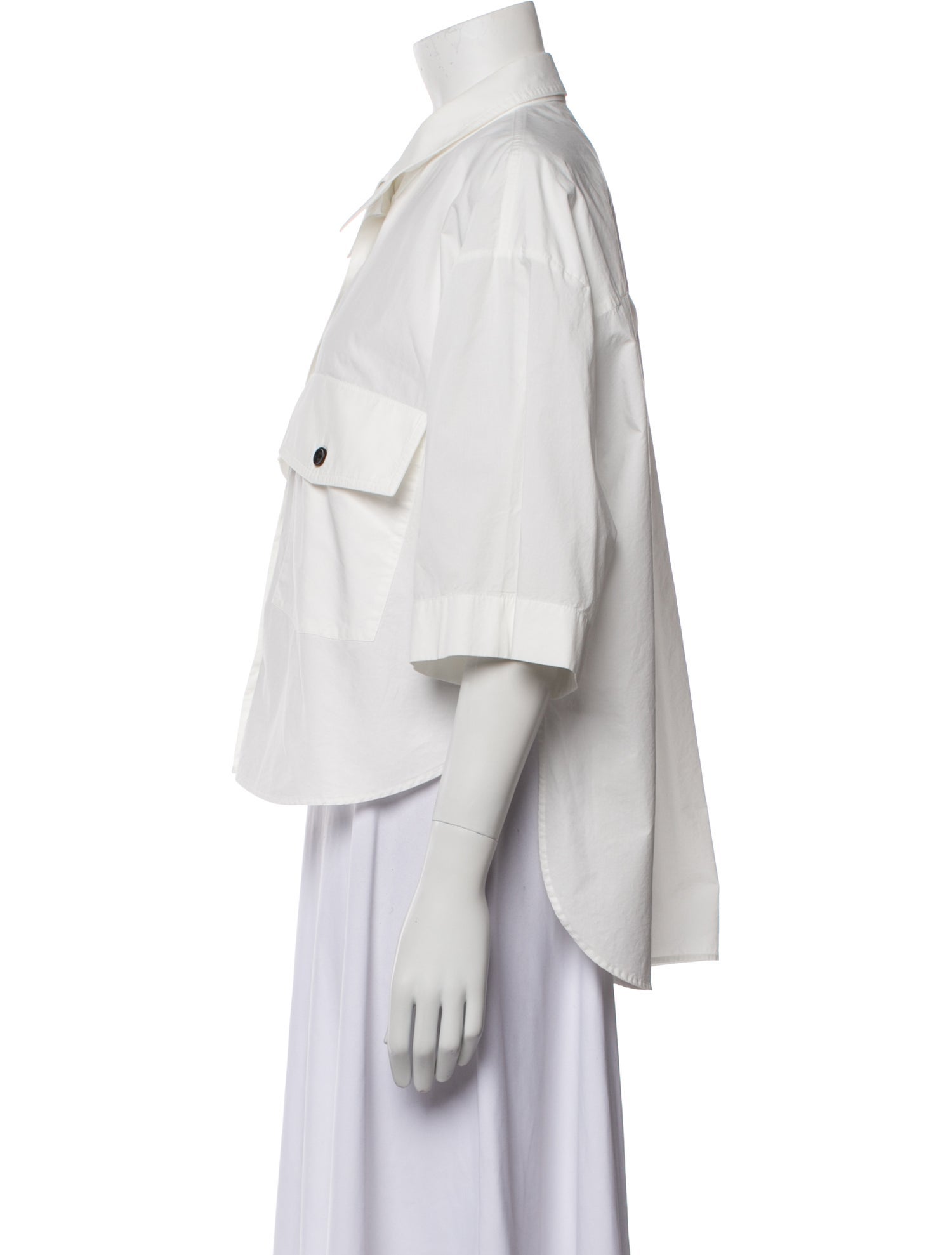 Khaite Three-Quarter Sleeve Button-Up Top