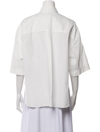Khaite Three-Quarter Sleeve Button-Up Top