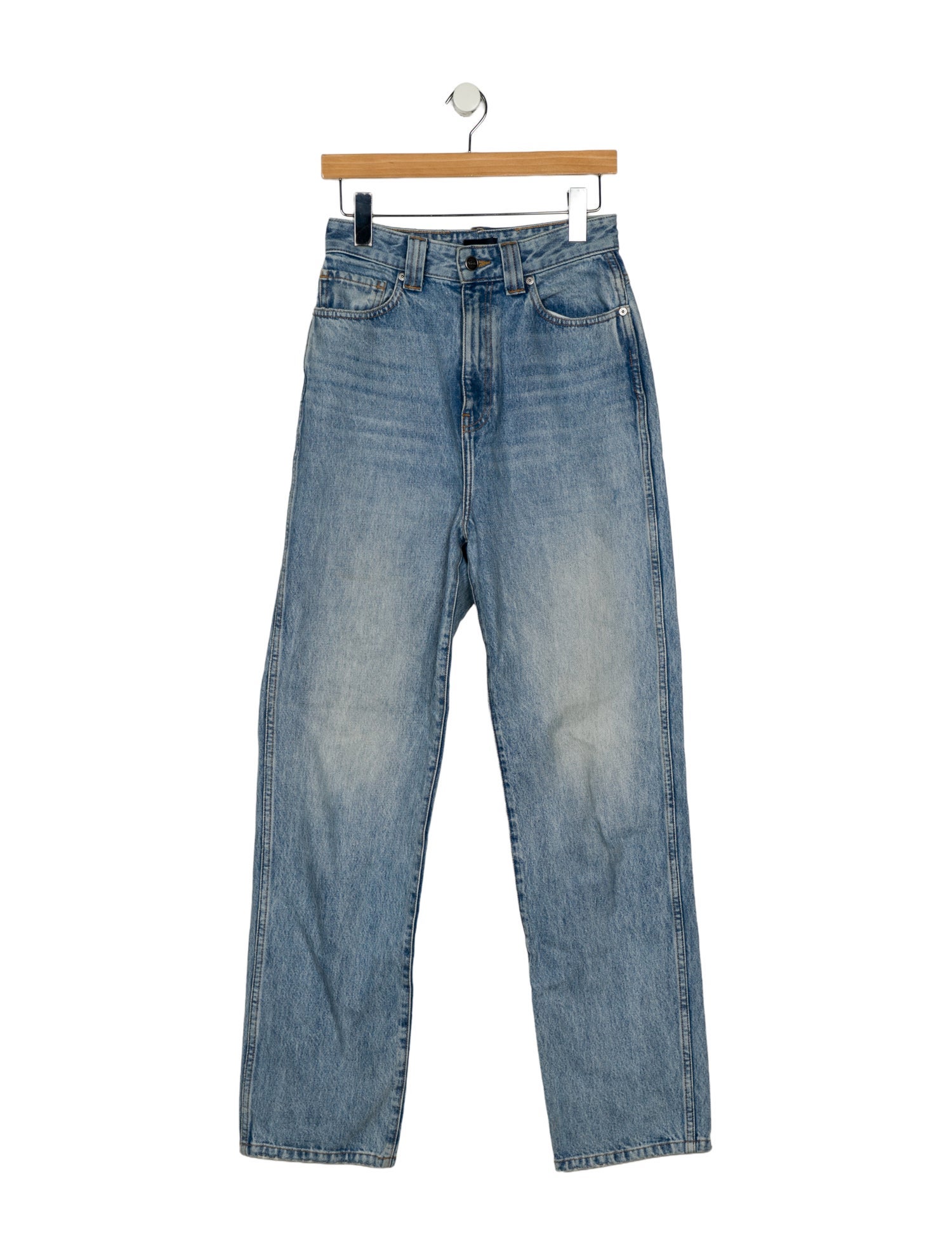 Khaite High-Rise Straight Leg Jeans