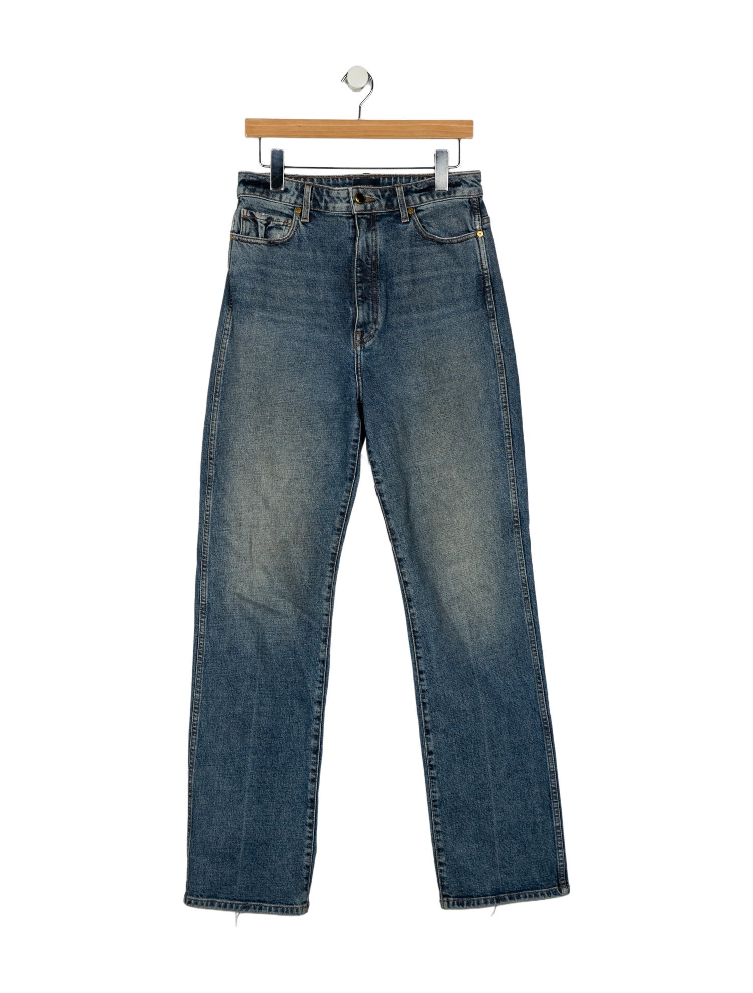Khaite High-Rise Straight Leg Jeans