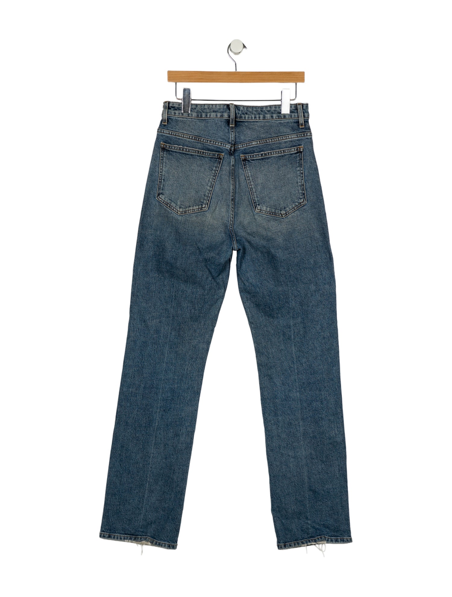 Khaite High-Rise Straight Leg Jeans
