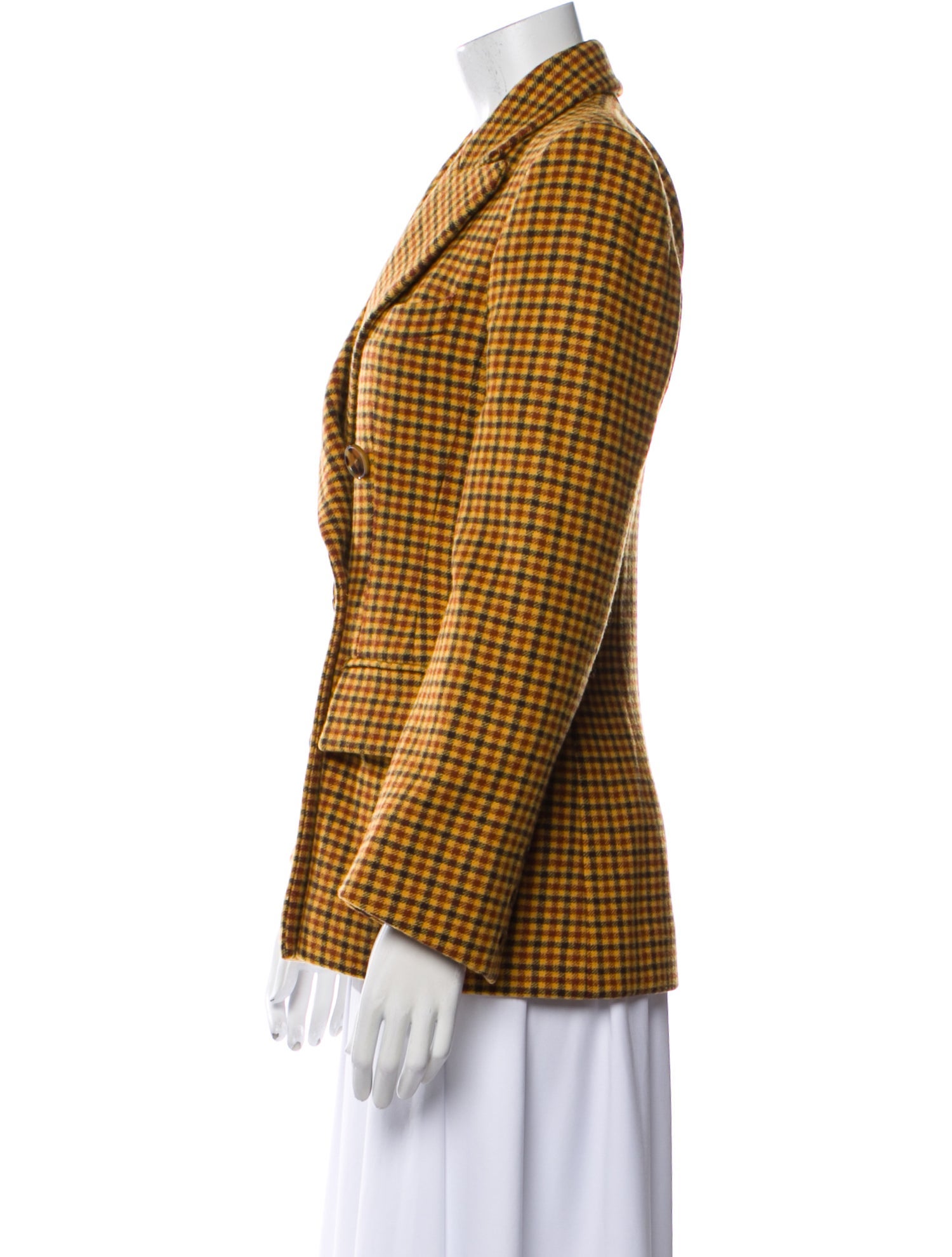 Khaite Virgin Wool Plaid Print Coat