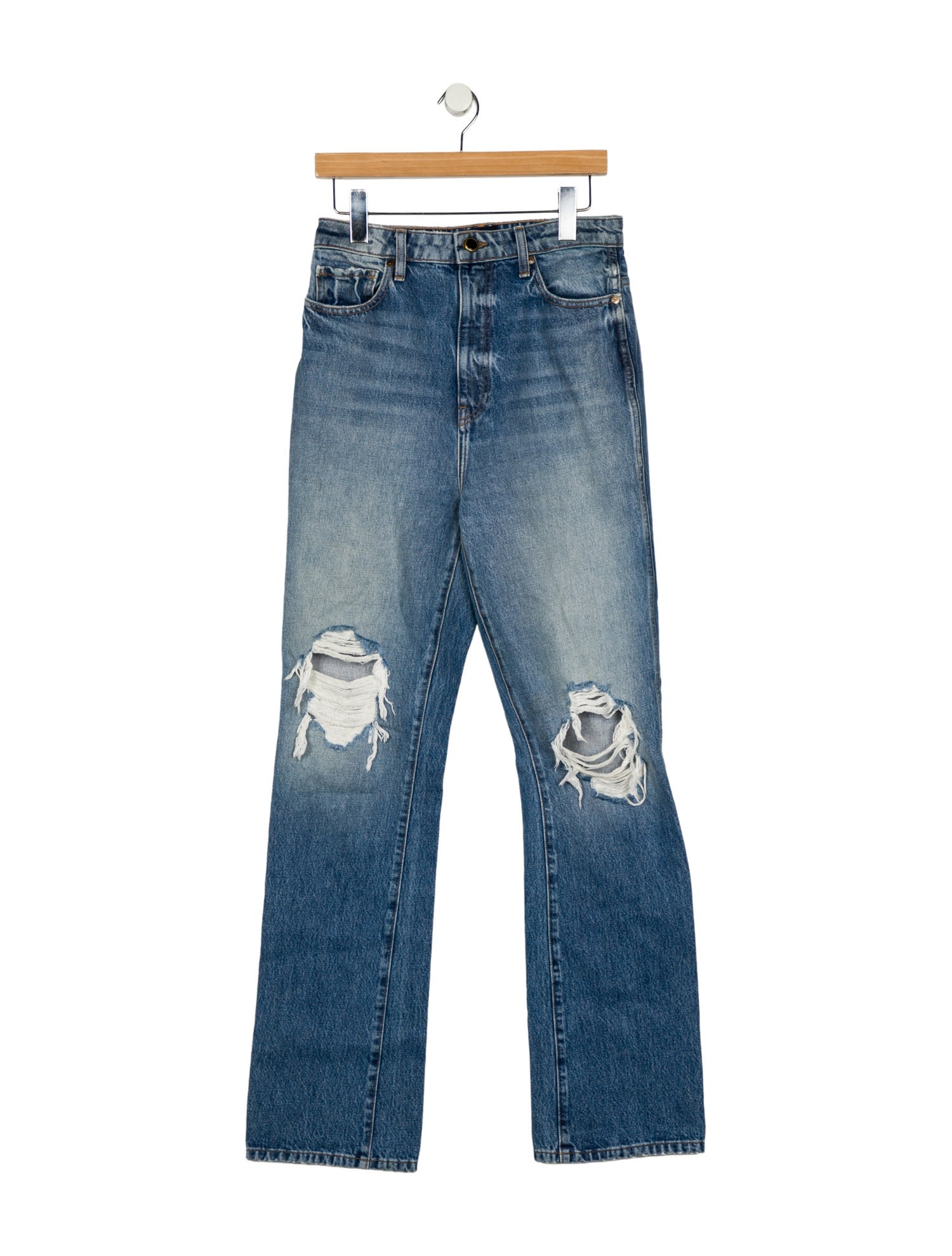 Khaite High-Rise Straight Leg Jeans