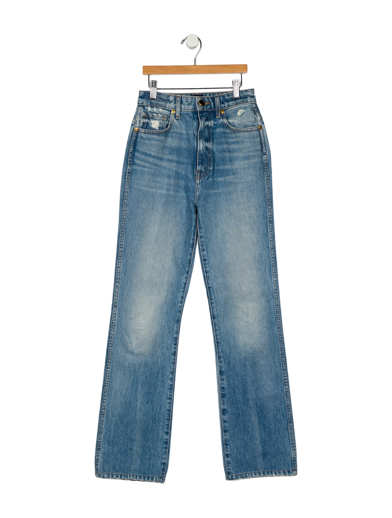 Khaite High-Rise Straight Leg Jeans