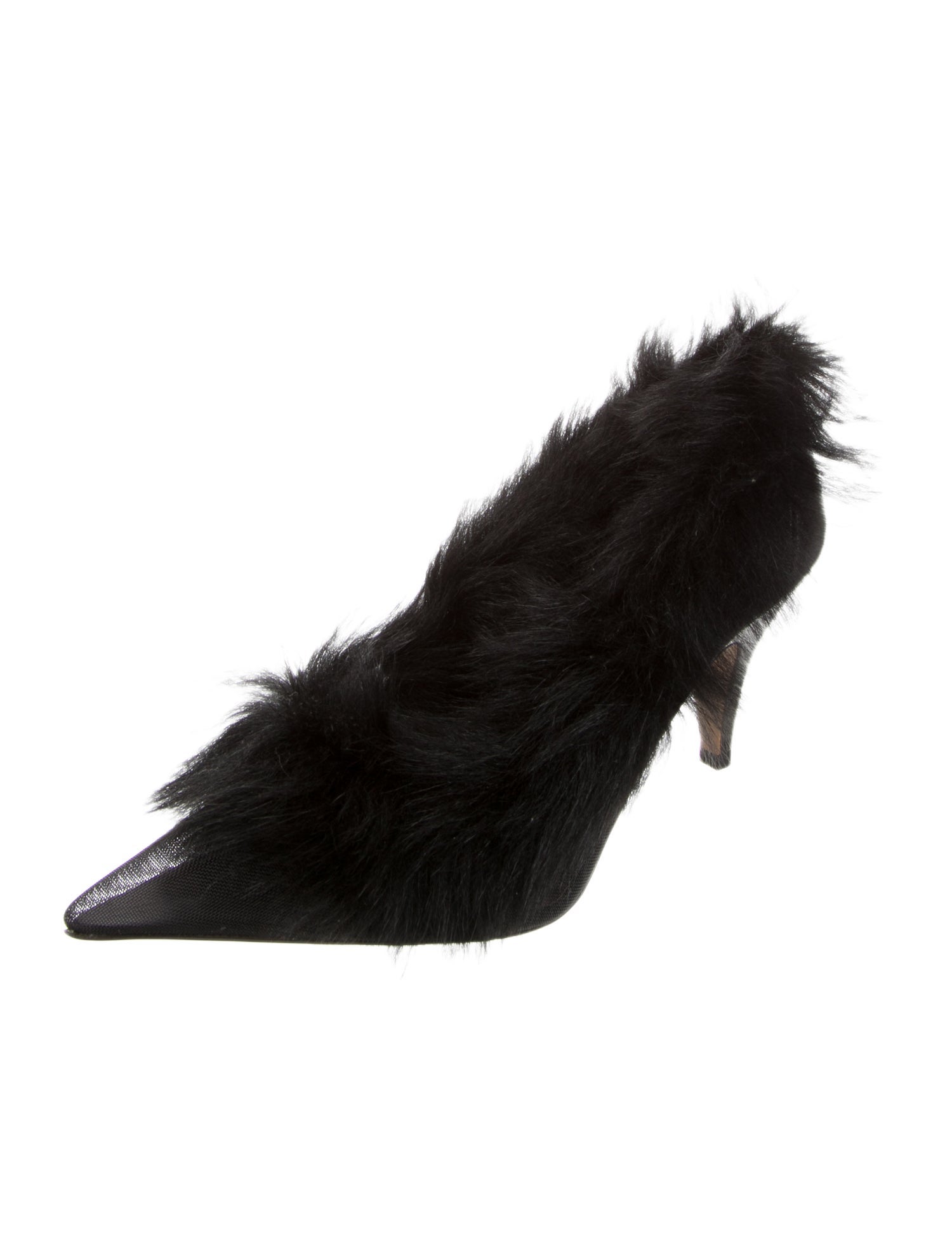 Khaite Lace Faux Fur Trim Mules